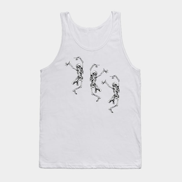 Dance with Death Skeleton Dancing Halloween Tank Top by Burblues